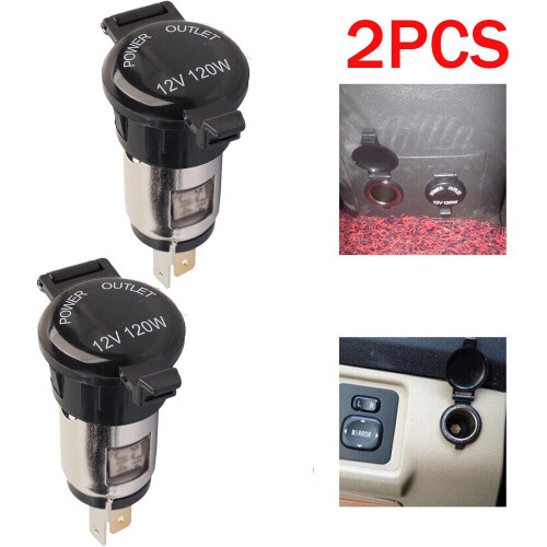 2pcs 12V 120W Cigarette Lighter Power Socket Plug Outlet for Car Motorcycle 1