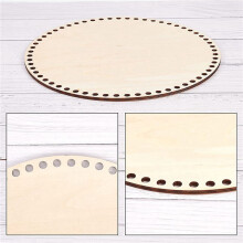 4Stück 30cm Natürlicher Holz Korb Boden mit Loch, Kreis Leerzeichen Holz Basis für Handwerk Mach Es Selbst Stricken Häkeln Beutel Boden Former