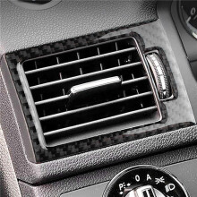 10Pcs Carbon Fiber Interior Center Console Dashboard Air Vent Outlet Cover Trim for C-Class W204 2007-2013