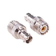 2 Pack BNC Female to UHF Female SO239 RF Coax Adapter, Stable Signal Transfer, 50‑Ohm Impedance Match