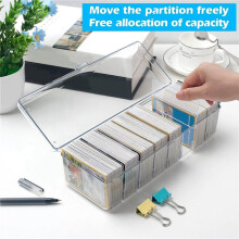Scatola Porta Carte Collezionabili da 4 Pezzi, Scatola Porta Carte nel Plastica, Custodia per Carte Collezionabili con Divisori Rimovibili, per Carte