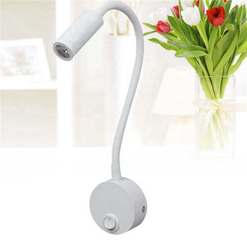 2X 3W Wall Mounted Reading Light Flexible Gooseneck LED Sconce Lamp for Bedroom, Office, Workbench, Studio Reading Lamp 2