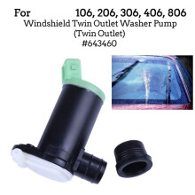 2X Windshield Twin Outlet Washer Pump for 106/206/306/406/806 643460 Double Outlet Cleaning Pump