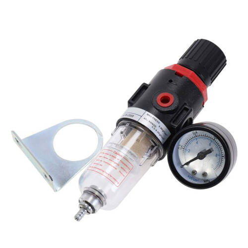 2X Air Filter Pressure Regulator 1/4 Inch AFR2000 Water Separator Air Tool Compressor Filter with 10MM Connector