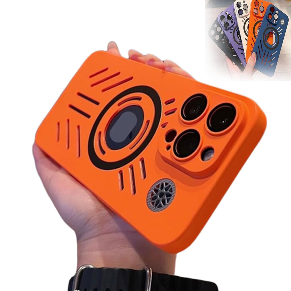 Magnetic Case With Heat Dissipation, Shockproof Antidrop Protection, Slim Cover For Iphone 15 Pro Max Orange 9771547077619
