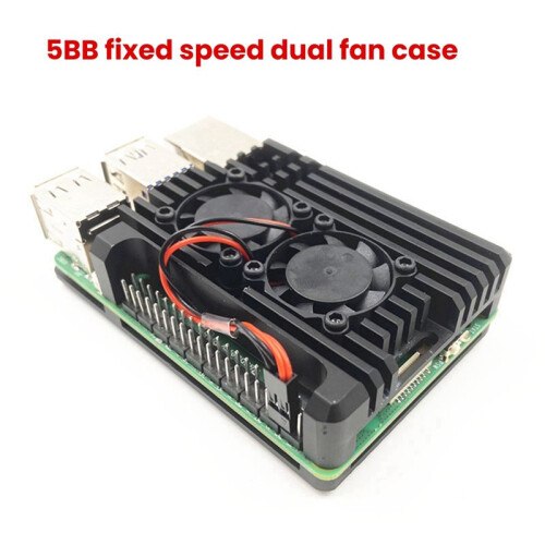 Aluminum Alloy Case Cover Cooling Protective Box with PWM Fan for Raspberry Pi 5 Variable Speed 2