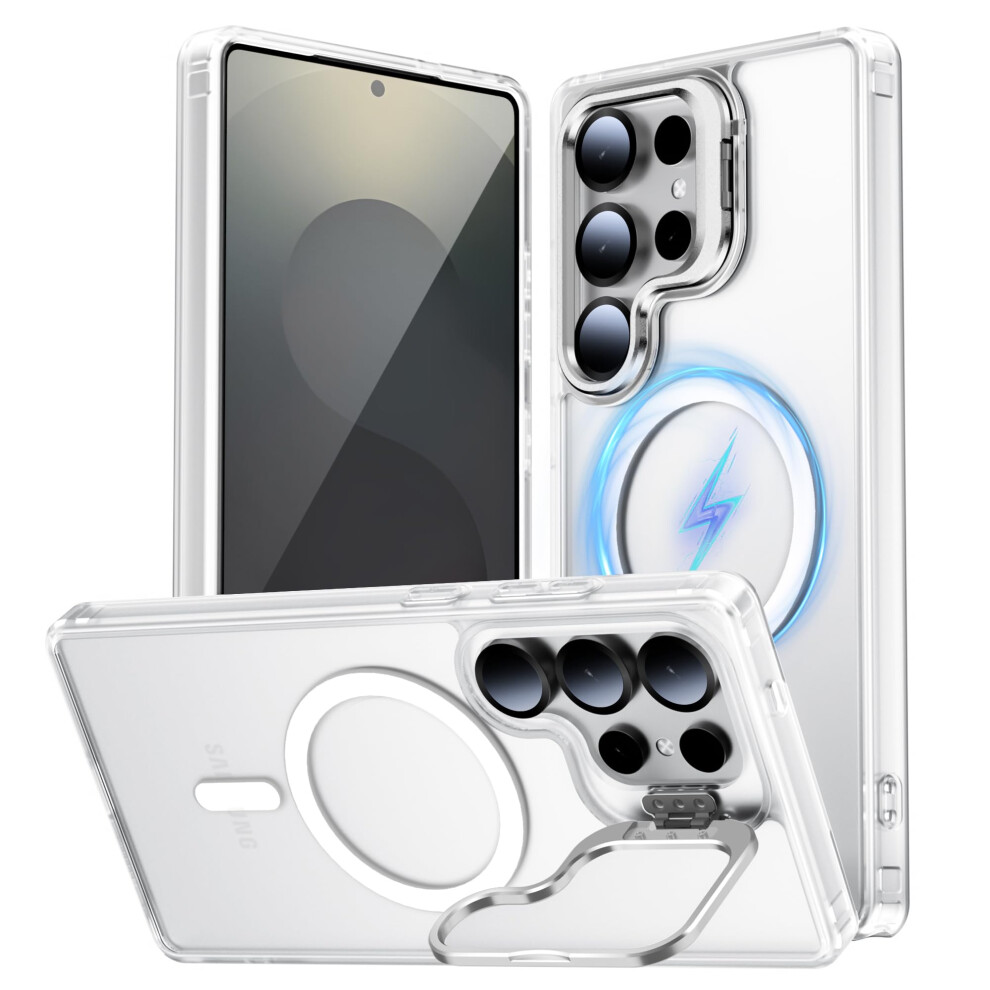 Magsafe Case With Camera Ring Stand, Matte MilitaryâGrade Protection, Translucent For Samsung Galaxy S25 Ultra White 9092120817379