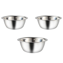 3PCS Stainless Steel Bowl Baking Bowl with Scale Household Tableware Cooking Bowl Fruit Salad Bowl Kitchen Cooking Bowl