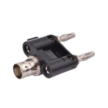 5 Pack BNC to Dual 4mm Banana Plug Adapter, 50Ohm Stable Signal Nickel Connector for Camera