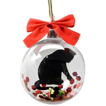 Kerstversiering Bal Kerstboomversieringen Duidelijke Snuisterij Ornament Huis Hangende Bal Prachtige Gift-Zwarte Katten