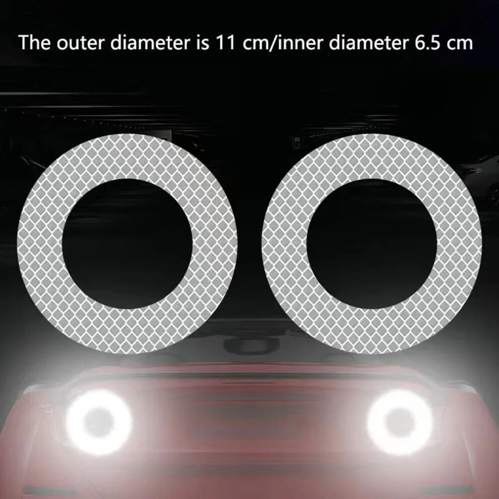 2Pcs Reflective Sticker For Car Rear Bumper Sticker Safety Anti-Scratch Sticker White 9365509629505
