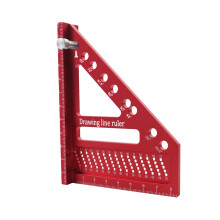 Équerre de mesure multi-angles 3D, équerre de charpentier en alliage d'aluminium (22,5/45/90), équerre de haute précision avec repère