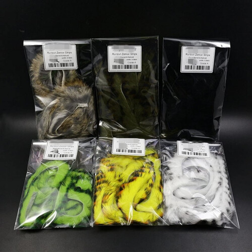Rabbit Zonker Strips Black Barred 6 Colors