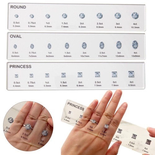 Big Clearance Size Shape Sizer Kit – Engagement Ring Size Comparison Tool for Round Oval Shape New!