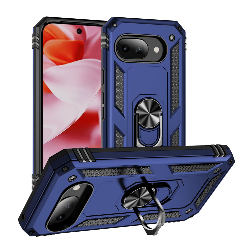 Case With Holster Belt Clip, Military Grade Shockproof Cover With Screen Protector For Google Pixel 9A Blue 9092120818048