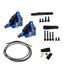 ZRACE XG4 Hydraulic Brake Caliper Flat Mount 4 Pistons ICE-TECH Pads CNC BMX Racing Caliper for Road Bikes