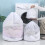 Set van witte polyester waszakken met trekkoord (4 maten) 5