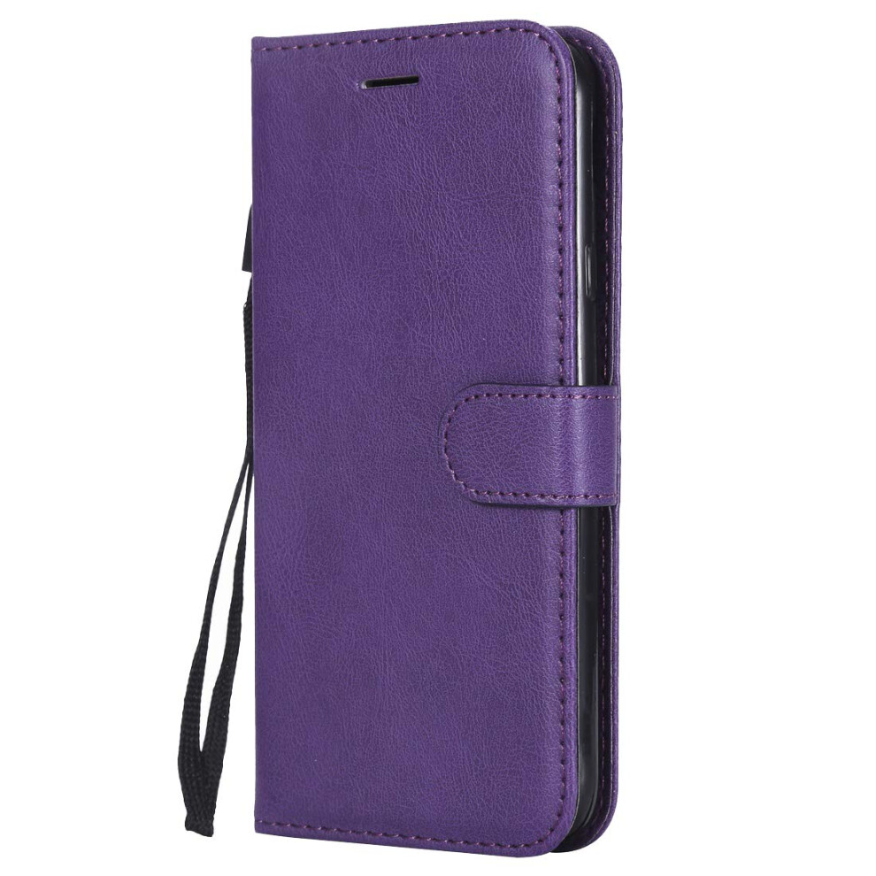 Leather Wallet Case With Card Slots, Kickstand And Magnetic Flip Cover For Iphone 6S Purple 9771547078623