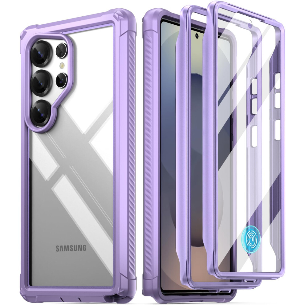 Case For Samsung Galaxy S25 Ultra Clear, 20Ft Drop Protection, BuiltâIn Screen Protector, FullâBody Shockproof Design Purple 9771547078647