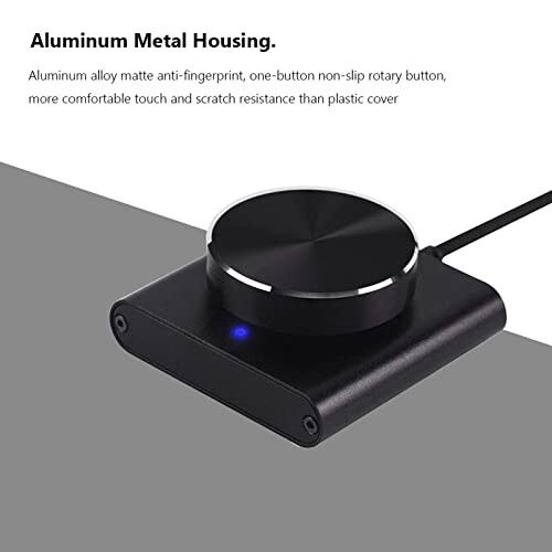 USB Volume Controller for PC, Aluminum Alloy Audio Control Knob with 360 Rotary and One‑Touch Mute Function 2
