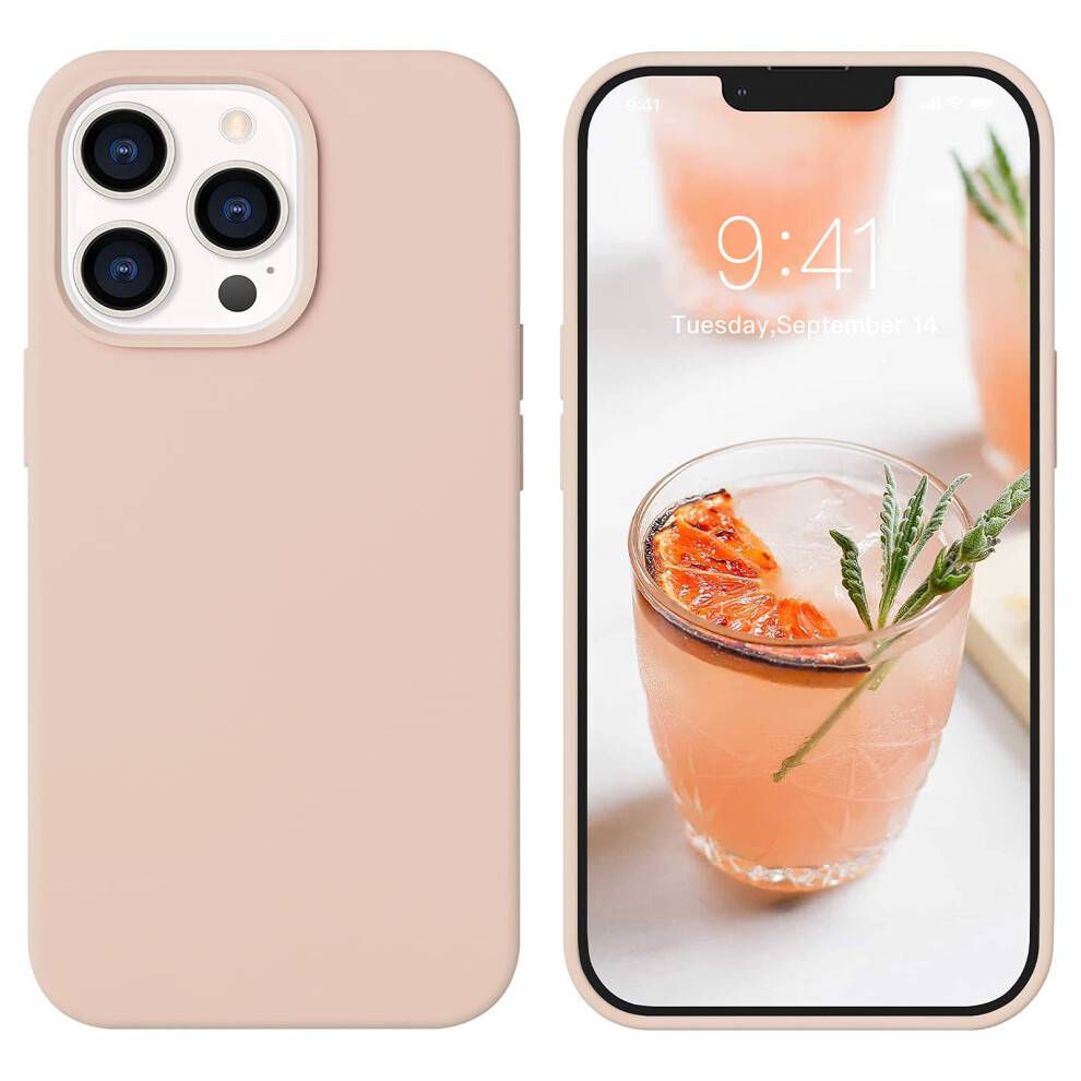 Sand Liquid Silicone Case Slim Shockproof Antiscratch Soft Lining For Iphone 13 Pro Pink 9092120818390