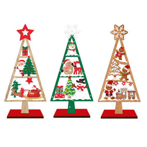 Weihnachtsbaumschmuck aus massivem Holz,-Stil 3 1