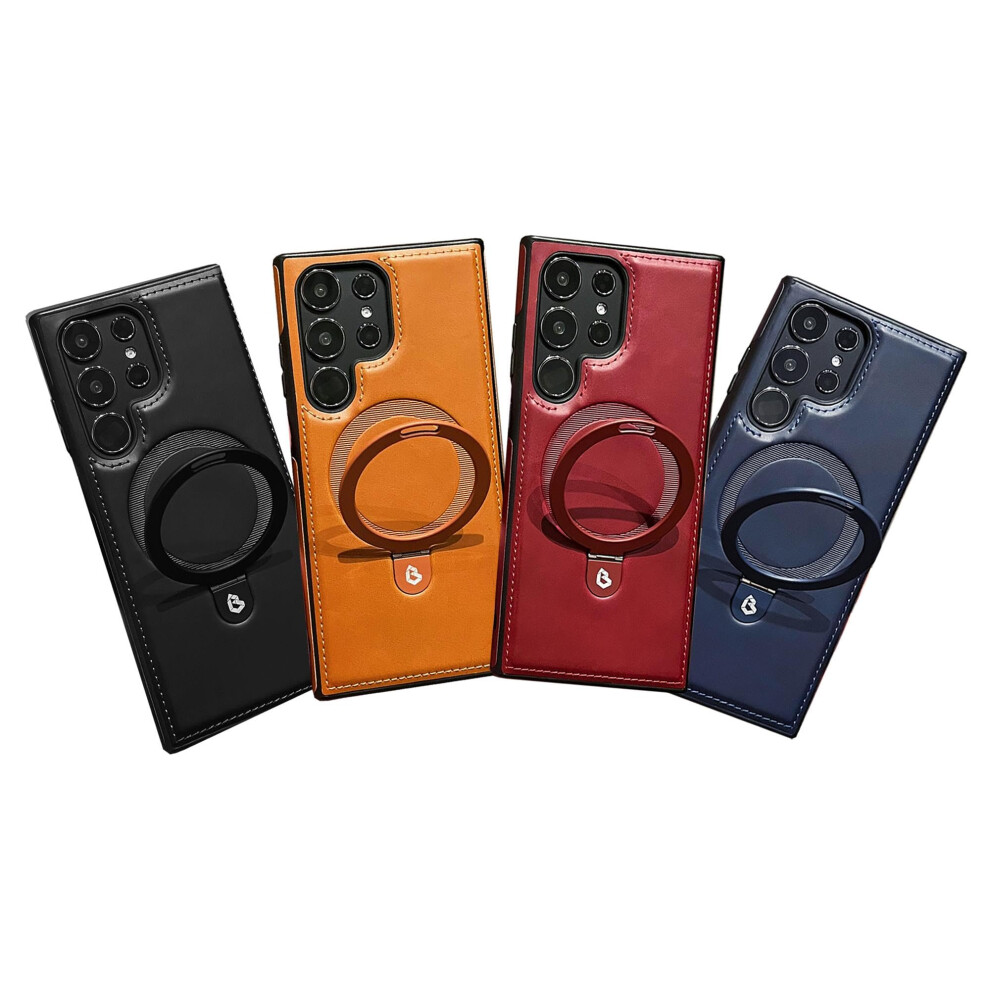 Case For Samsung Galaxy S22 Plus Magnetic Ring Stand Magsafe Leather Kickstand Military Grade Protection Blue 9771547594666