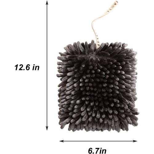 Chenille Hanging Hand Towel Balls Microfiber 4-Pack 2