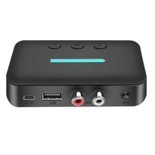5.3 Audio Receiver Adapter Wireless Music 3.5mm AUX R/L RCA Support U-Disk Playback for Desktop Speaker Amp