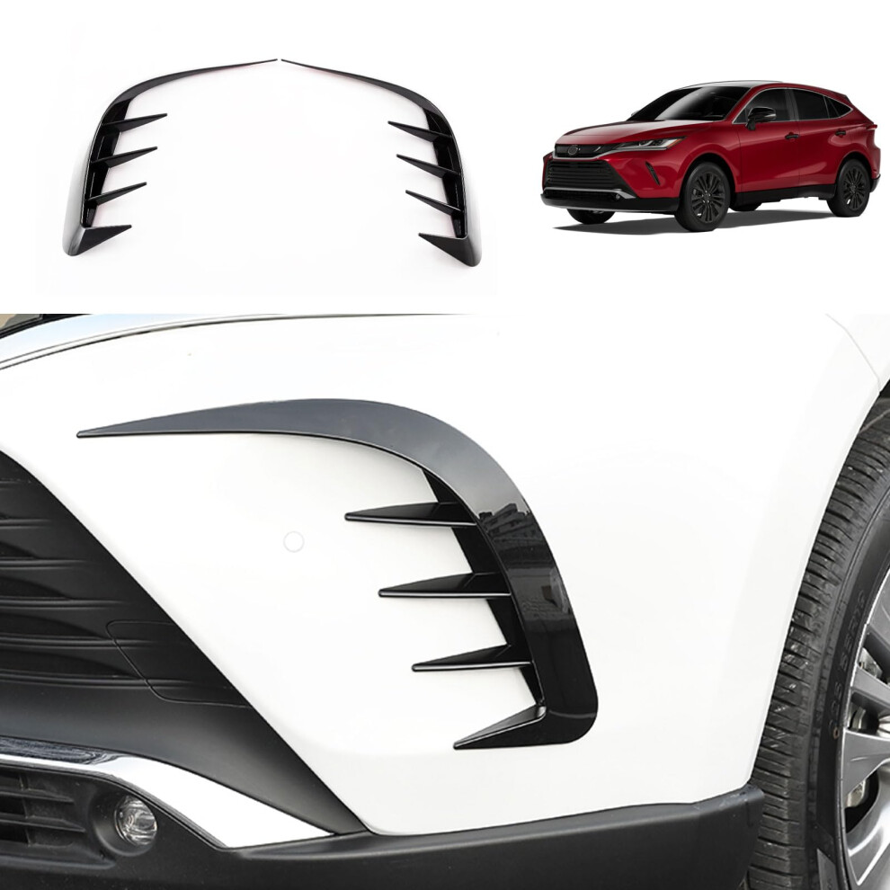 Glossy Fog Bezel Cover Trim For Toyota Venza 2021Â2024, Seamless Factory Fit, 2Pcs Black/Light 9771547652458