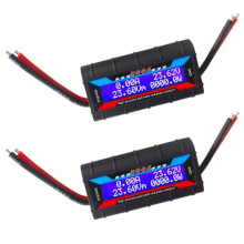2Pcs 200A 60V DC Watt Meter Precision Power Analyzer with Backlit LCD for RC Battery Power Monitoring