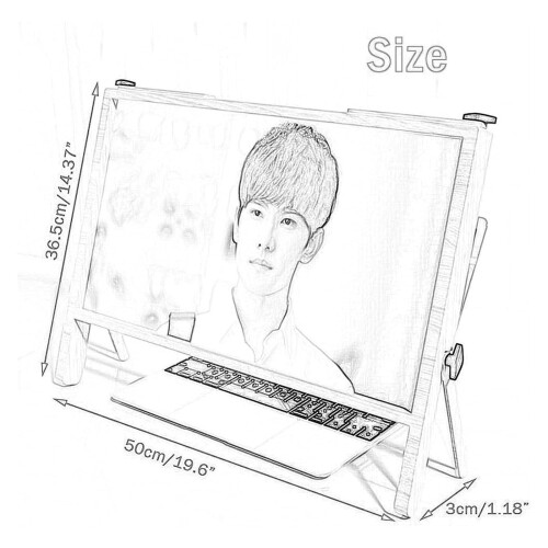 Laptop Screen Magnifier with Wide Screen View, Foldable Stand, Adjustable White Computer Enlarger 1