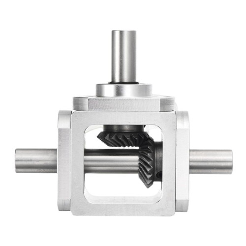 90Degree Right Angle Bevel 1:1 Forward Double Output Shaft 1 Module 20 Teeth Bevel Gear Aluminum Frame Simple DIY Module 1
