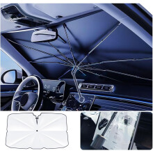 Car Windshield Sun Shade Umbrella UPF50+ UV Protection, 360 Rotation Foldable Front Sunshade for Nash Lafayette Metropolitan