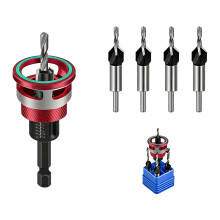 Countersink Drill Bit Set Woodworking Countersink Drill-Red