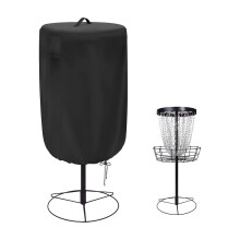 Schwarze Abdeckung für den Discgolf-Übungskorb, ideal für den