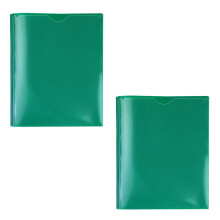 2Pcs 3 Prongs File Bag with Two Pocket Letter Size-Green