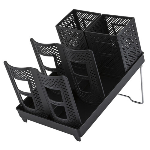 Practical Detachable Coffee Corner Organizer-Black Double row