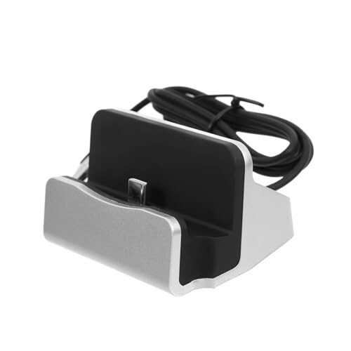 USB Charging Dock Station Micro USB Fast Charging Sync Desktop Phone Stand with Organizer Silver