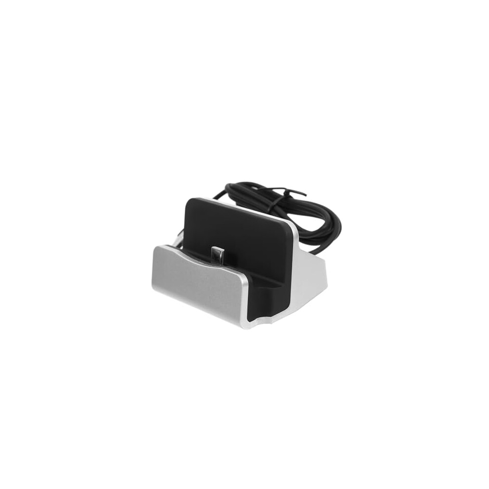 Usb Charging Dock Station Micro Usb Fast Charging Sync Desktop Phone Stand With Organizer Silver 9073542785378