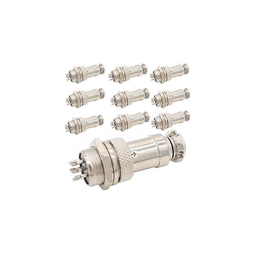 Gx16 6 Pin Aviation Connector Set 10 Pairs Metal Panel Mount Plug Socket Durable Secure Signal Connection 9073542786016