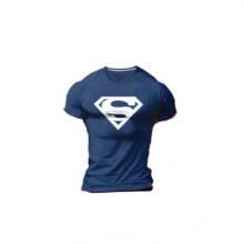 (L,Navy)Nouveau Superman Series Sport Gym Homme Tshirt Bodybuilding Tee Fittness Tank