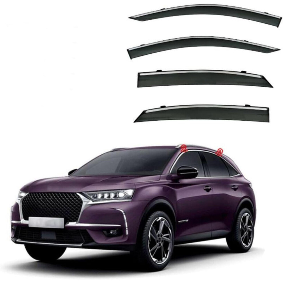 Car Window Visor Rain Guard Deflectors For Citroen Ds7 20172022 Rainproof Ventilation Chrome Trim 9771547597797