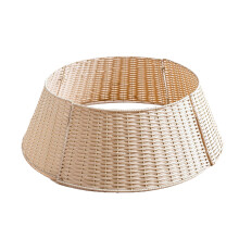 Rattan Christmas Tree Skirt Quick Setups Design Collar-Beige L