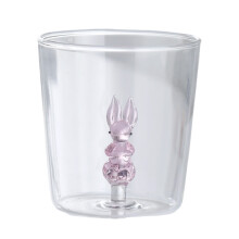 Practical Hot Beverage Container Borosilicate Glass-Pink rabbit