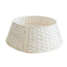 Rattan Christmas Tree Skirt Quick Setups Design Collar-White S