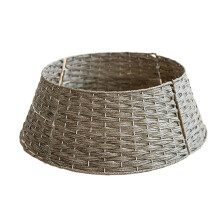 Christmas Tree Skirt Handwoven Collar Natural Rattan-Gray L