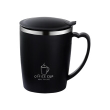Thermal Coffee Mug With Lid And Handle Stainless Travel-Black