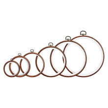 6Pcs Round Stitching Hoops Ergonomic Rubber Embroidery Frames