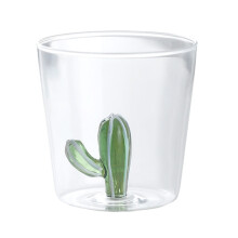 High Borosilicate Heat Resistant Cartoon Glass Cup With-cactus